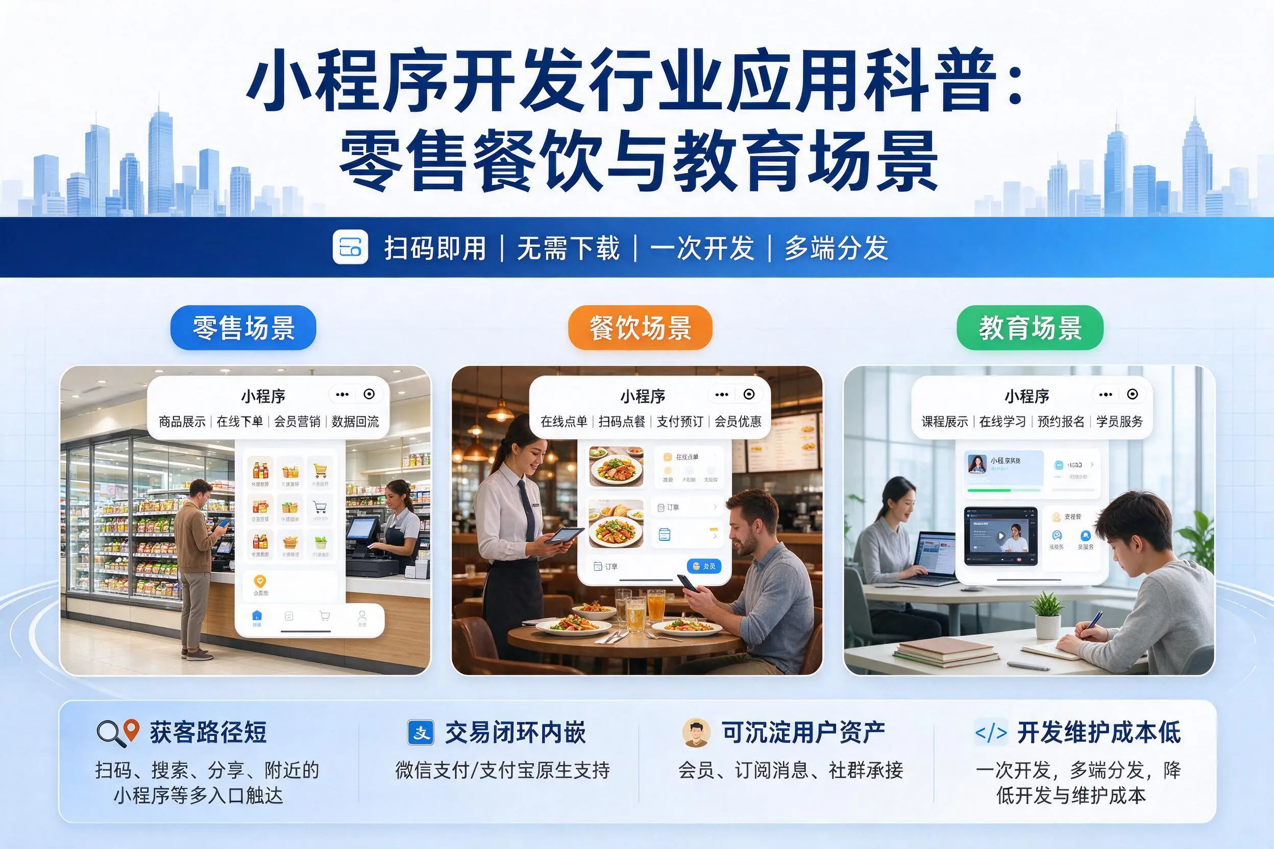 林芝小程序开发行业应用科普：零售餐饮与教育场景